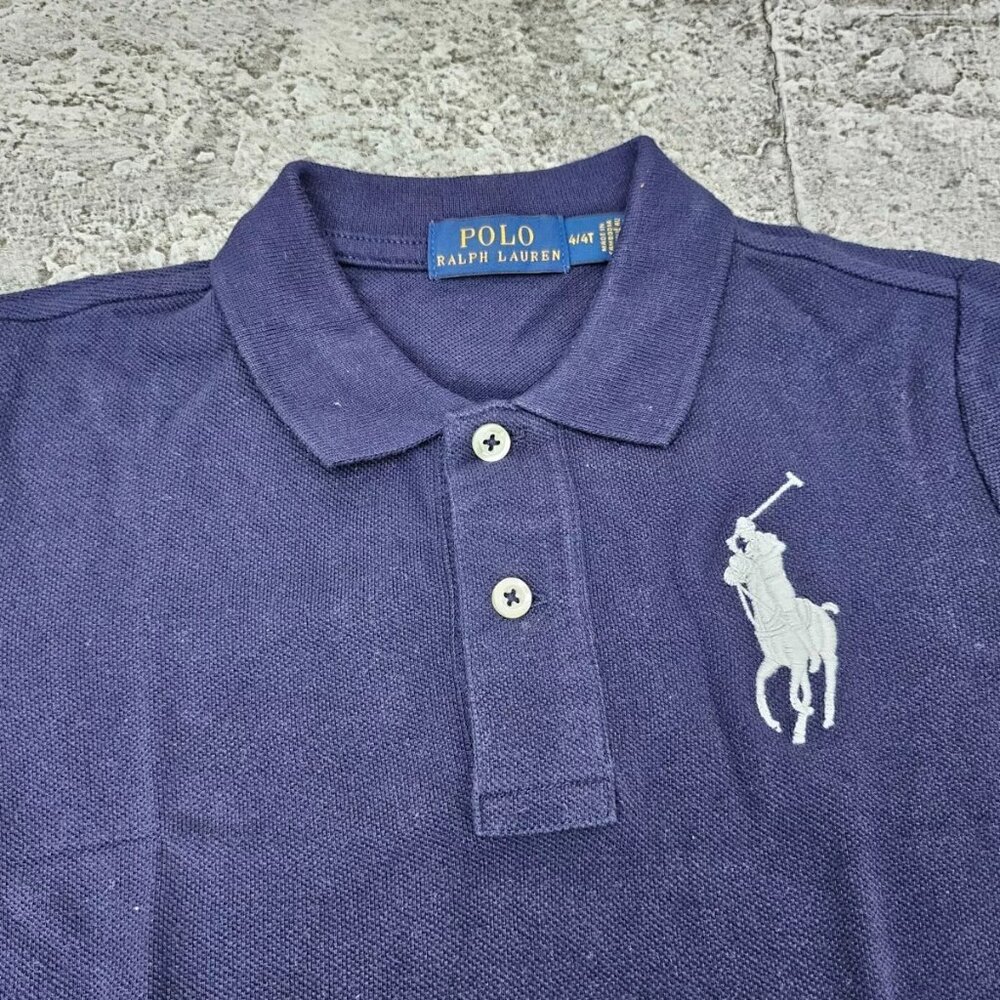 polo Ralph Lauren Kids Polo Tee Blue Cotton Short Sleeve T Shirt Size 4t/4 - Picture 4 of 8